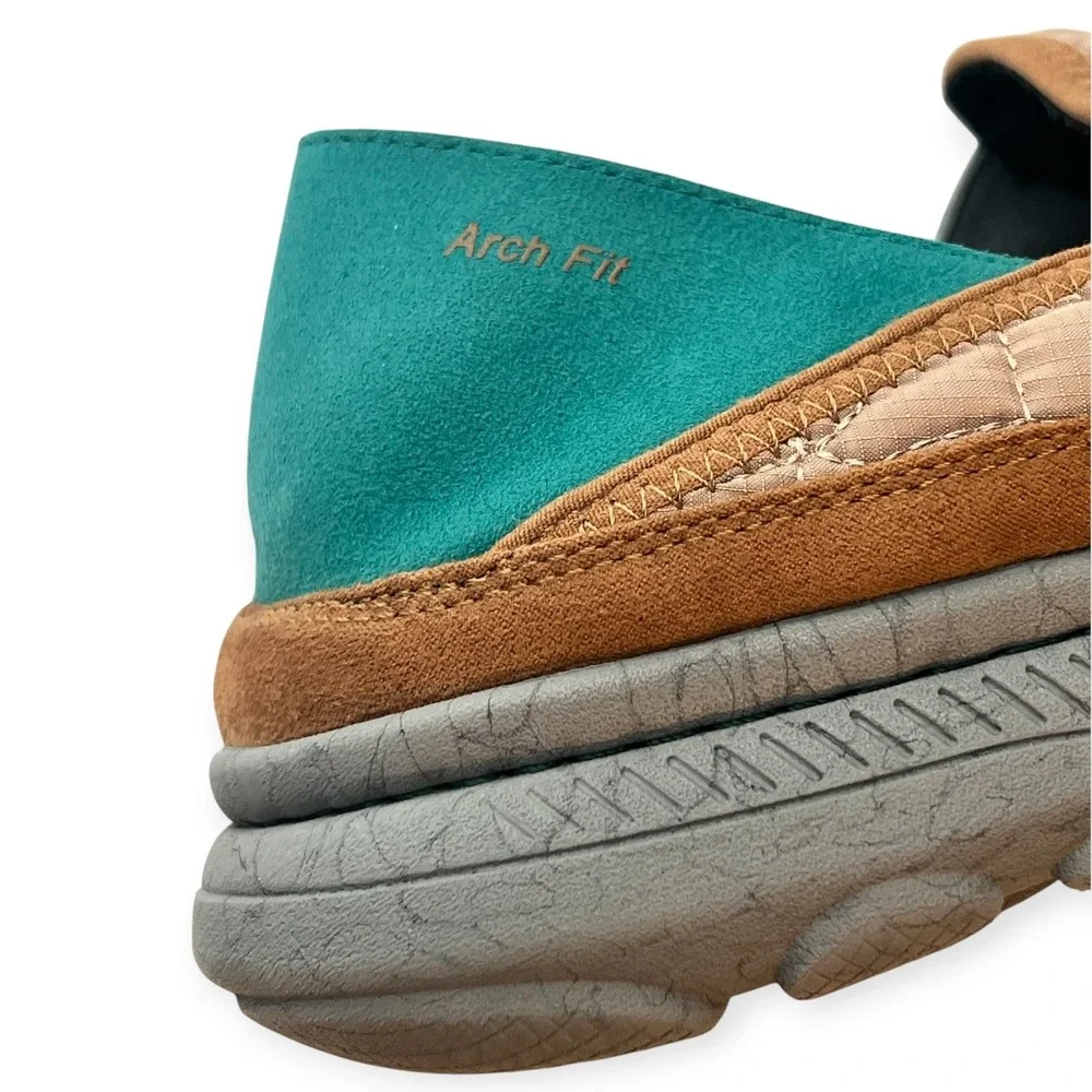 Walk‎ Hero Arch Fit Men’s 13 Quilted Slip On Orthotic Loafers Tan Teal WG‑2401